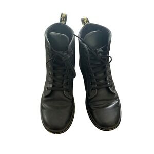 Dr. Martens‎ Shoreditch Black Canvas Ankle Boots Combat Moto Women's US 6 EU 37